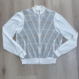 VTG Streetwear Old Money Vibe Cotton Full Zip Sweater Shacket 00`S Sz M Spain